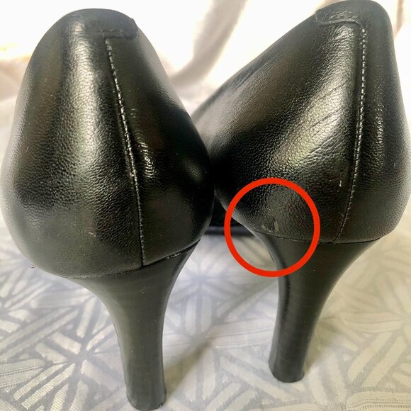 Ralph Lauren Harper Black Genuine Leather Pumps 8 - Picture 5 of 9